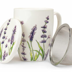 Tasse mit Sieb und Deckel - Lavendel